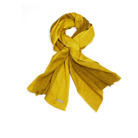 Norlha Feather Waterfall Yak Khullu/Silk Scarf in Gold/Yellow