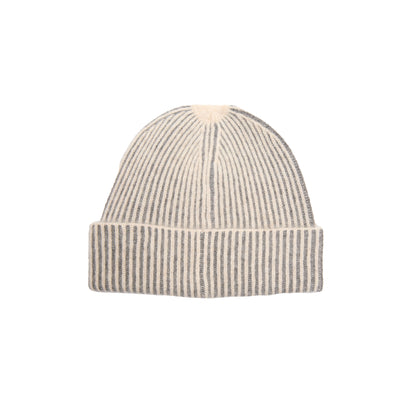 Oats & Rice Cashmere Ribbed Beanie in Grey