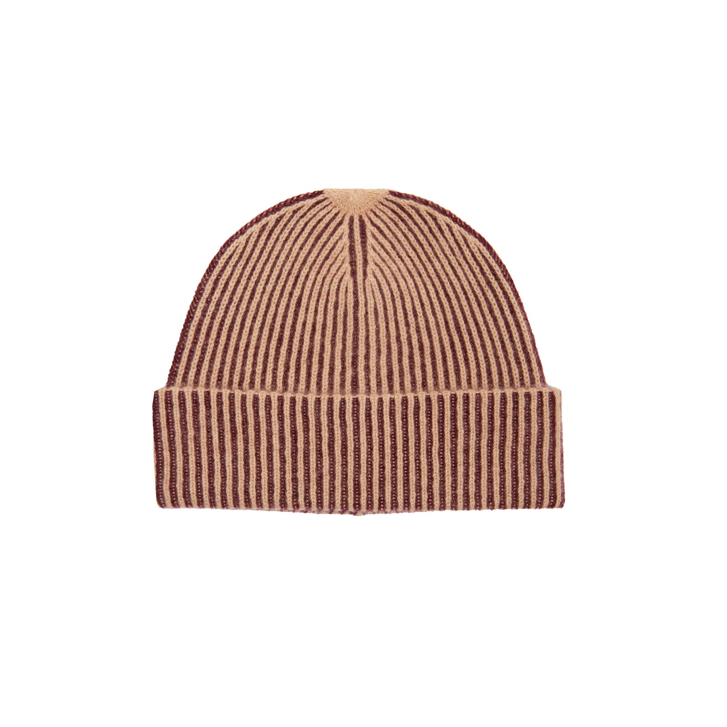 Oats & Rice Cashmere Ribbed Beanie in Wine