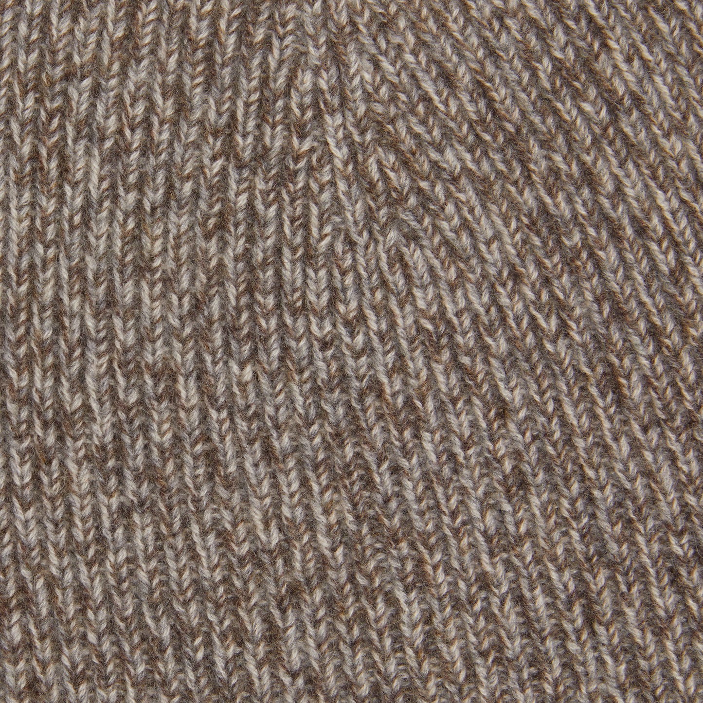 Oats & Rice Cashmere Marl Ribbed Cashmere Beanie in Grey