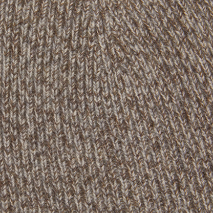 Oats & Rice Cashmere Marl Ribbed Cashmere Beanie in Grey