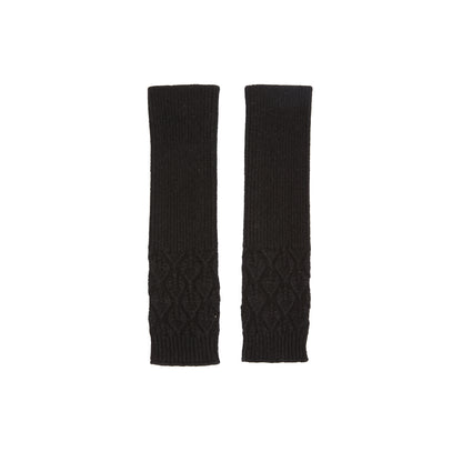 Oats & Rice Cashmere Fingerless Arm Warmers in Black