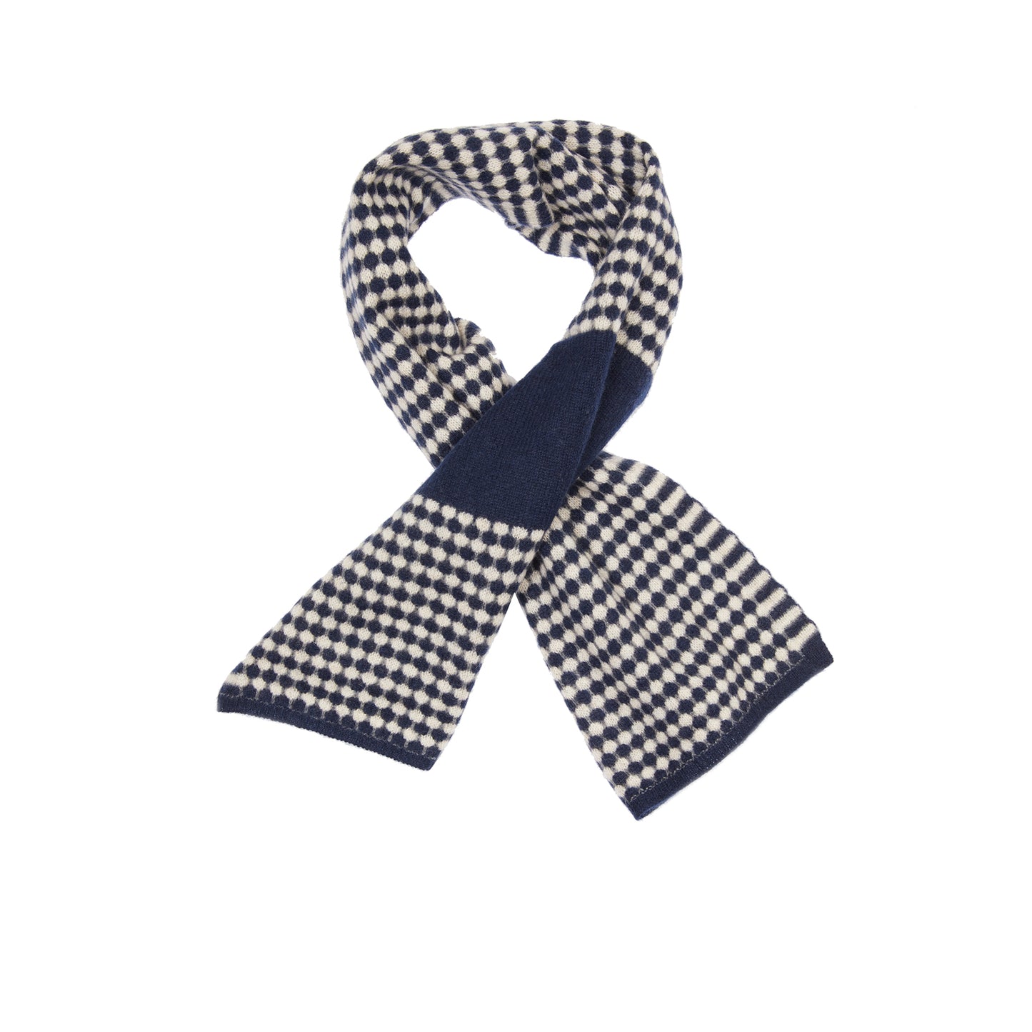 Oats & Rice Keyhole Cashmere Scarf in Navy