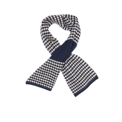 Oats & Rice Keyhole Cashmere Scarf in Navy