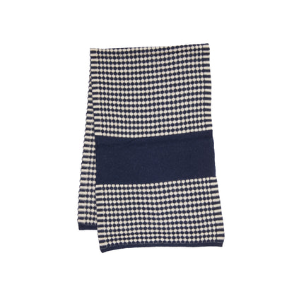Oats & Rice Keyhole Cashmere Scarf in Navy