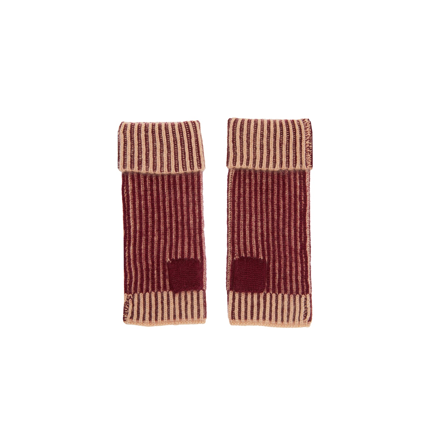 Oats & Rice Cashmere Ribbed Fingerless Hand Warmers Wine