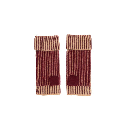 Oats & Rice Cashmere Ribbed Fingerless Hand Warmers Wine