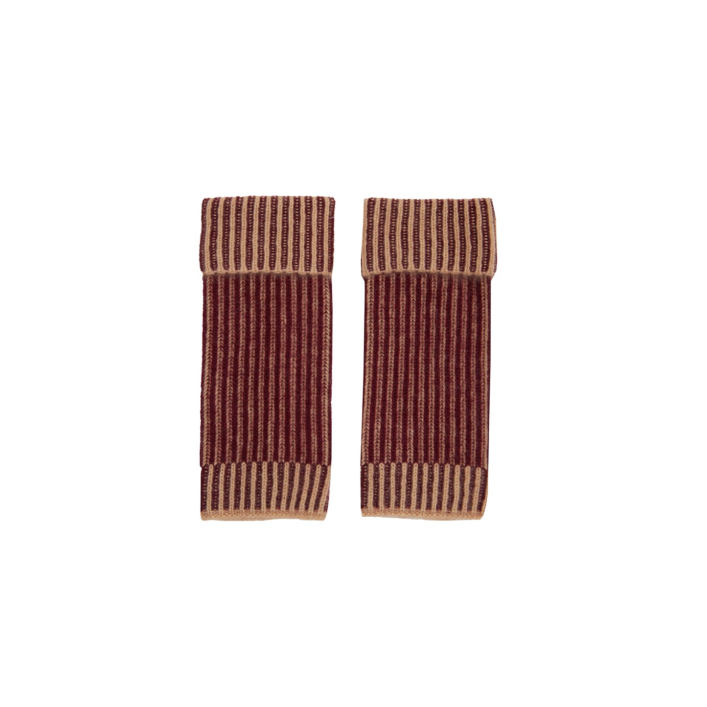 Oats & Rice Cashmere Ribbed Fingerless Hand Warmers Wine