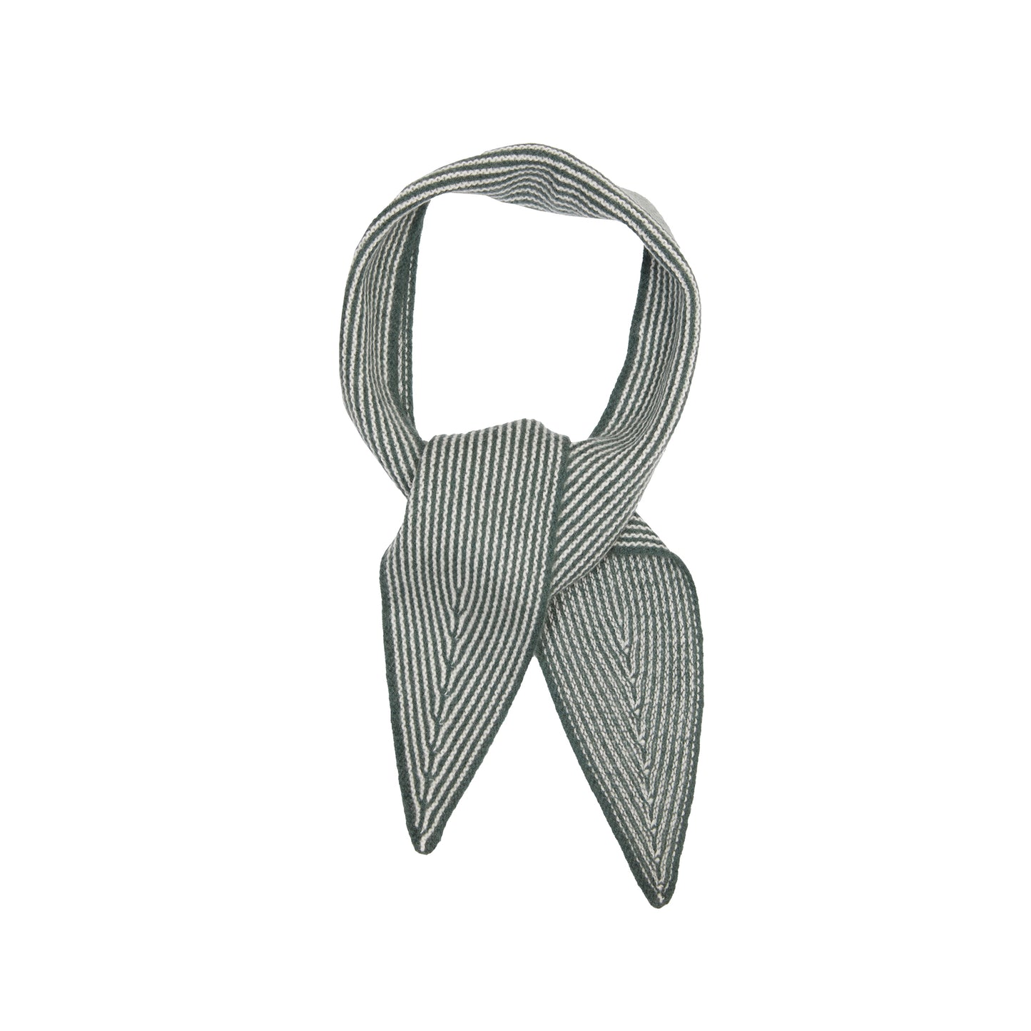 Oats & Rice Cashmere Spindle Scarf in Green