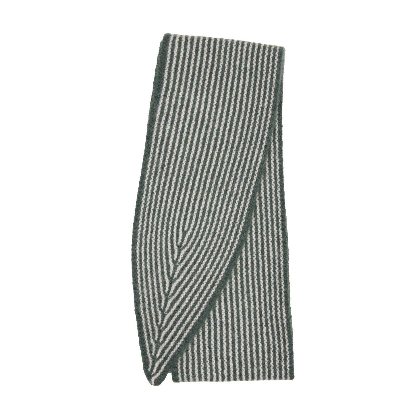Oats & Rice Cashmere Spindle Scarf in Green