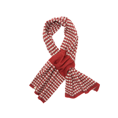 Oats & Rice Keyhole Cashmere Scarf in Red