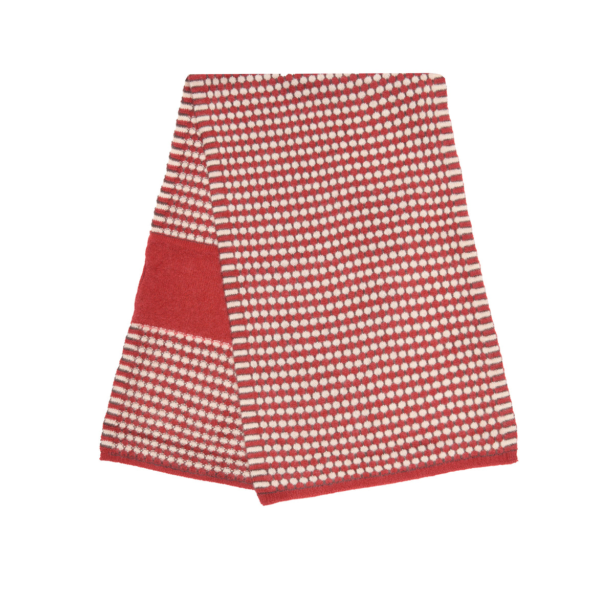 Oats & Rice Keyhole Cashmere Scarf in Red