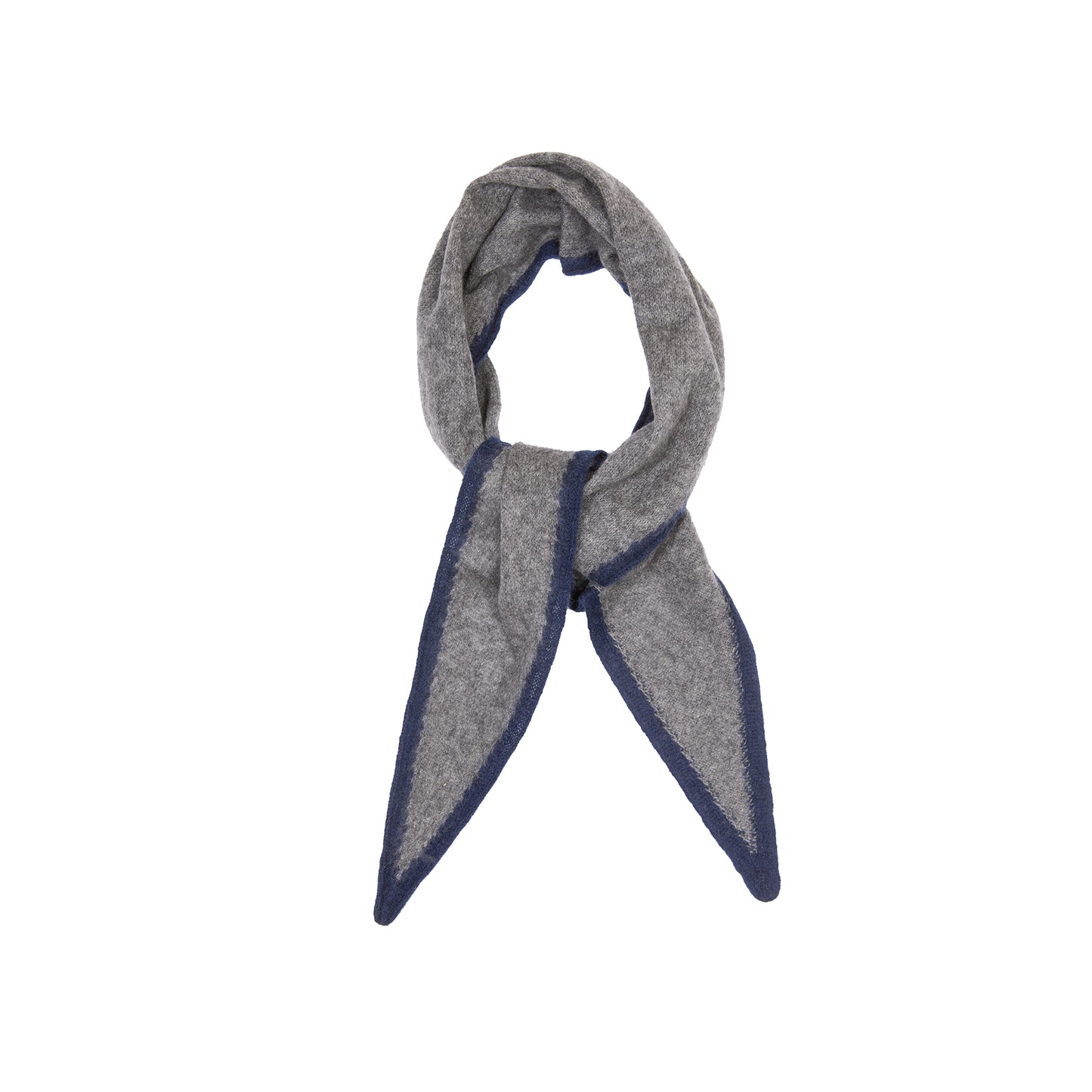 Oats & Rice Cashmere Spindle Scarf in Grey / Navy