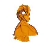 Oats & Rice Cashmere Herringbone Scarf in Mustard 1