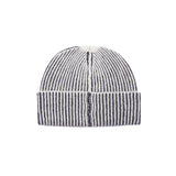 Oats & Rice Cashmere Ribbed Beanie in Navy 3