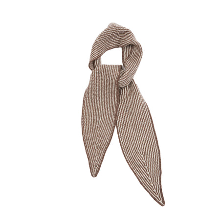 Oats & Rice Cashmere Spindle Scarf in Brown