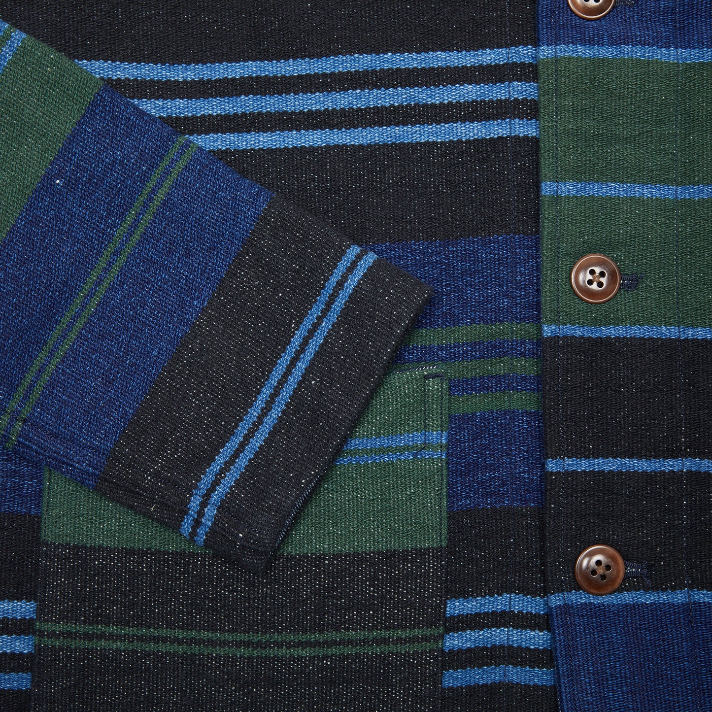 Original Madras Beach Mat Weave Jacket in Blue/Green Stripe
