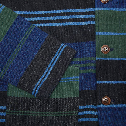 Original Madras Beach Mat Weave Jacket in Blue/Green Stripe