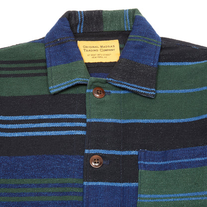 Original Madras Beach Mat Weave Jacket in Blue/Green Stripe