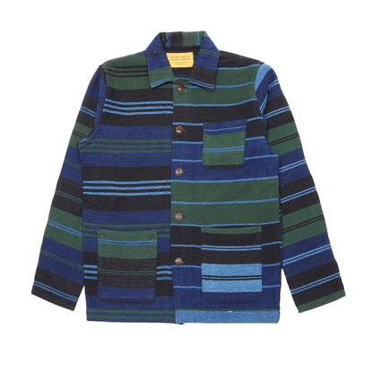 Original Madras Beach Mat Weave Jacket in Blue/Green Stripe