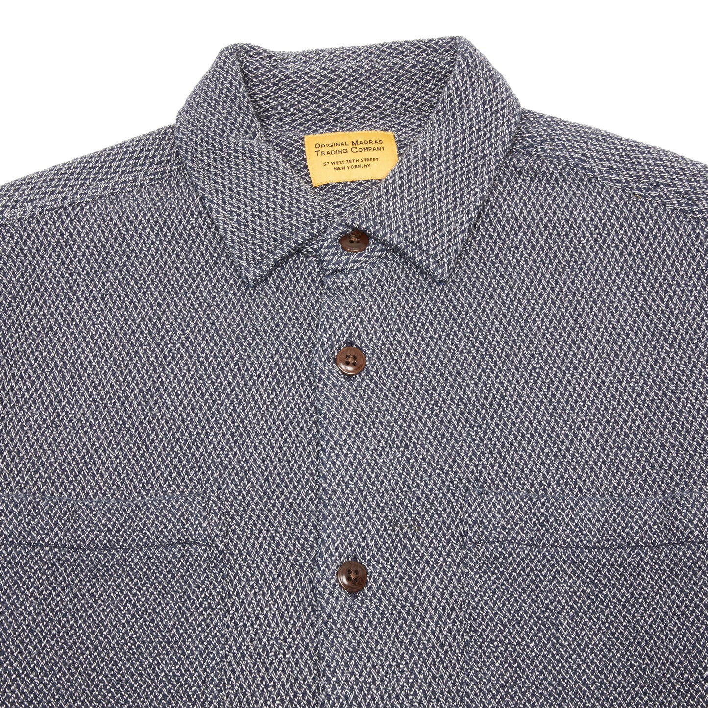 Original Madras Round Tail Overshirt in Navy