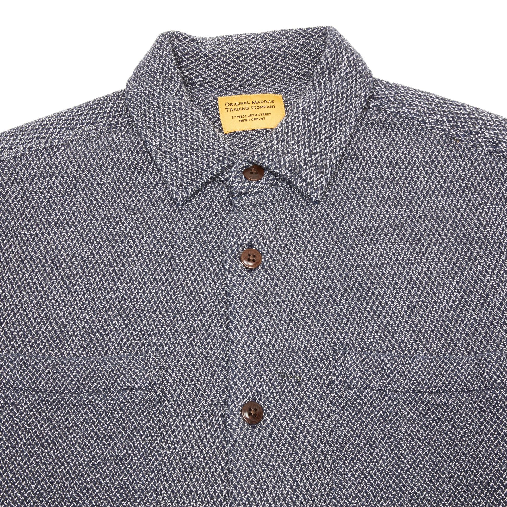 Original Madras Round Tail Overshirt in Navy