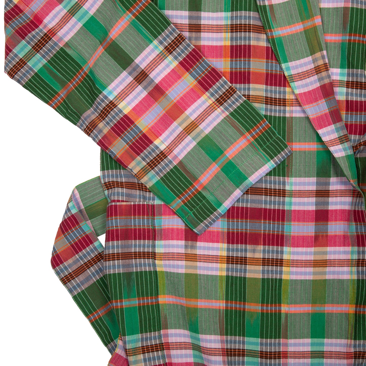 Original Madras Belted Robe in Green/Pink Plaid