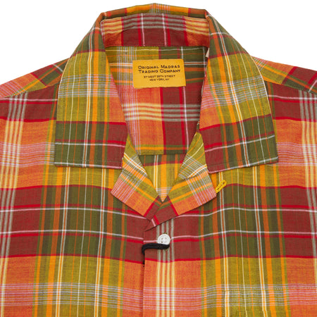 <p>Original Madras Cuban Short Sleeve Shirt with open collar, cord button loop, straight hem, side vents and single chest pocket in handwoven cotton.<br></p> <p>100% Cotton.</p> <p>Made in Madras.</p>