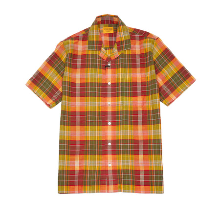 <p>Original Madras Cuban Short Sleeve Shirt with open collar, cord button loop, straight hem, side vents and single chest pocket in handwoven cotton.<br></p> <p>100% Cotton.</p> <p>Made in Madras.</p>