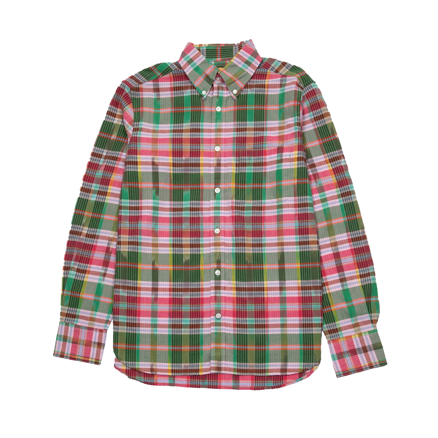 Original Madras Classic Button Down Shirt in Green/Pink