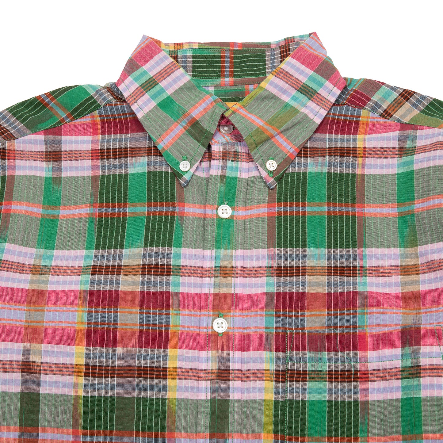 Original Madras Classic Button Down Shirt in Green/Pink