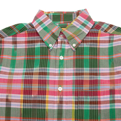Original Madras Classic Button Down Shirt in Green/Pink