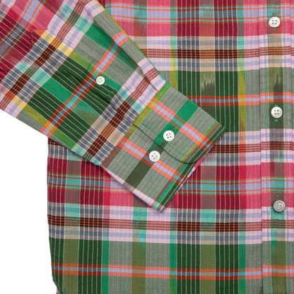 Original Madras Classic Button Down Shirt in Green/Pink