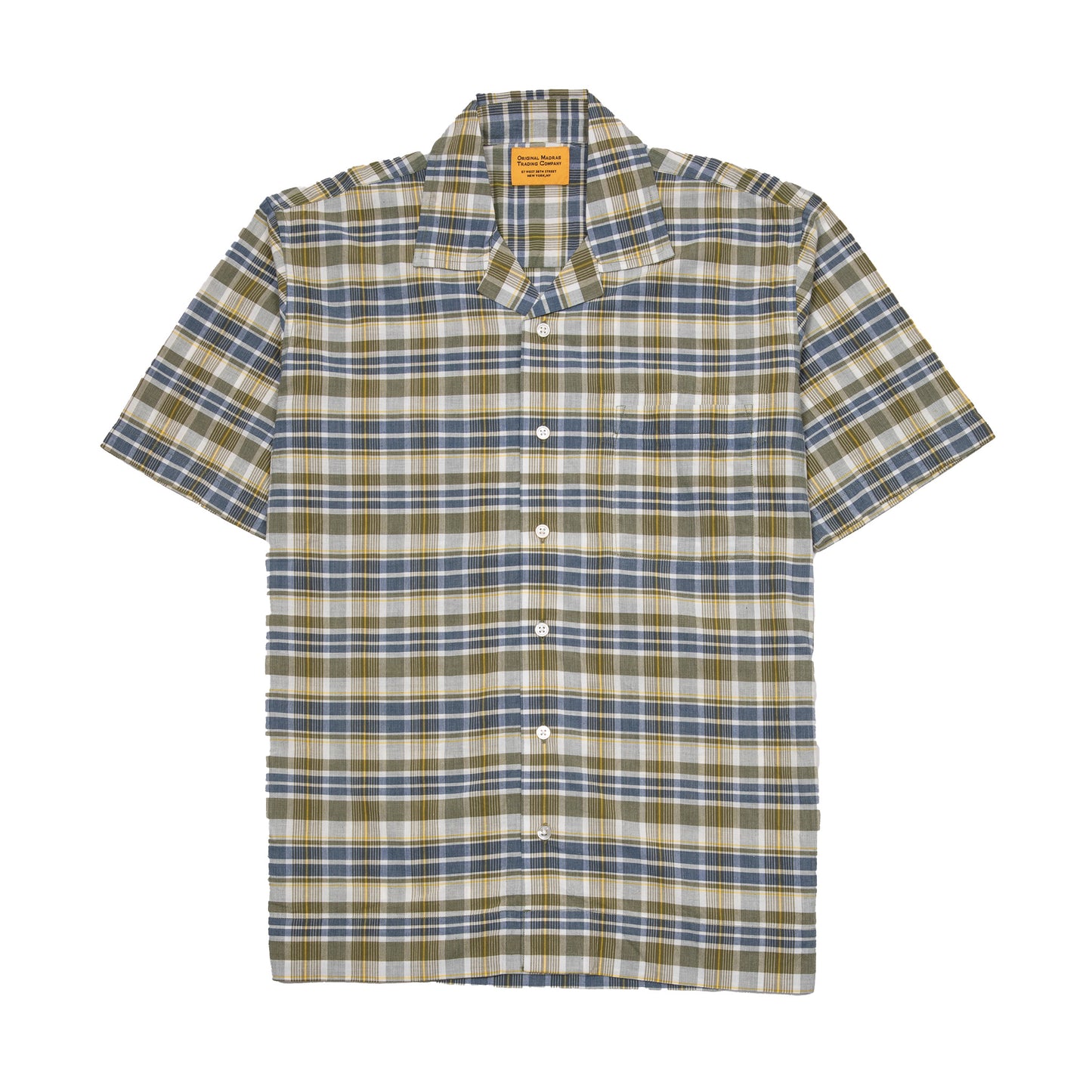 Original Madras Cuban Short Sleeve Shirt in Green/Blue Plaid
