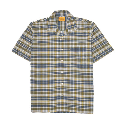 Original Madras Cuban Short Sleeve Shirt in Green/Blue Plaid