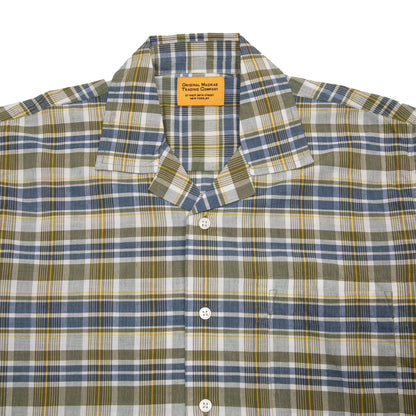 Original Madras Cuban Short Sleeve Shirt in Green/Blue Plaid