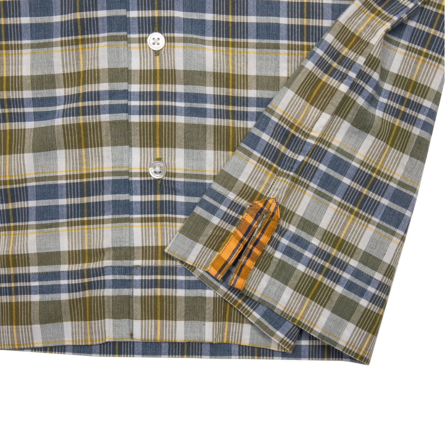 Original Madras Cuban Short Sleeve Shirt in Green/Blue Plaid