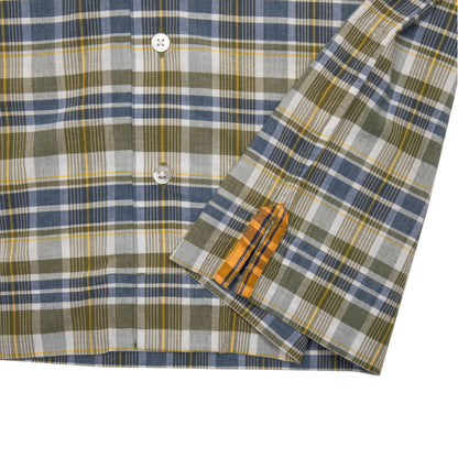 Original Madras Cuban Short Sleeve Shirt in Green/Blue Plaid