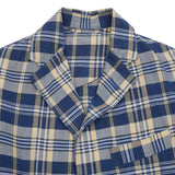 <p>Original Madras Summer Jacket in Blue / Sand Check. Handwoven Madras unstructured, easy jacket with two buttons, single chest pocket, two welted hip pockets with flaps and single back vent.&nbsp;<br></p> <p>100% Cotton.</p> <p>Made in Madras.&nbsp;</p>