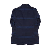 <p>Original Madras Summer Jacket in Navy with Blue Stripe. Handwoven Madras unstructured, easy jacket with two buttons, single chest pocket, two welted hip pockets with flaps and single back vent.&nbsp;<br></p> <p>100% Cotton.</p> <p>Made in Madras.&nbsp;</p>