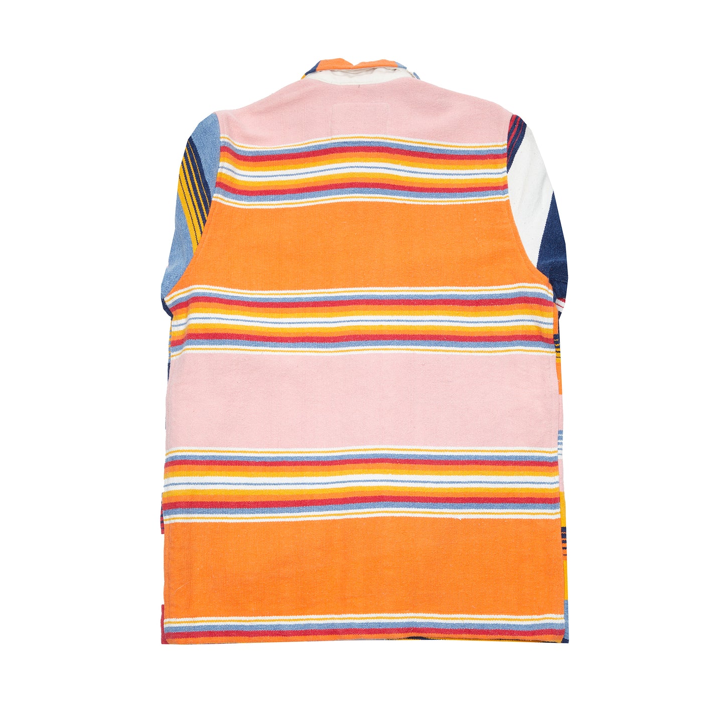 <p>Madras Stout Shirt Jacket in an incredible handwoven cotton, multicoloured stripe. Like the Original Madras beach mats, each over shirt is unique in fabrication. Jacket features three patch pockets, square hem, and natural Corozo buttons.&nbsp;<br></p> <p>100% Cotton.</p> <p>Made in Madras.</p>