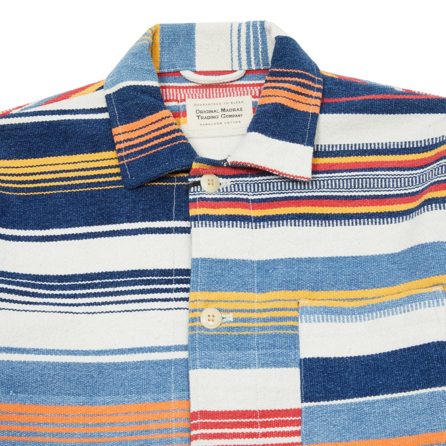 Original Madras Stout Shirt Jacket in Red/White Stripe