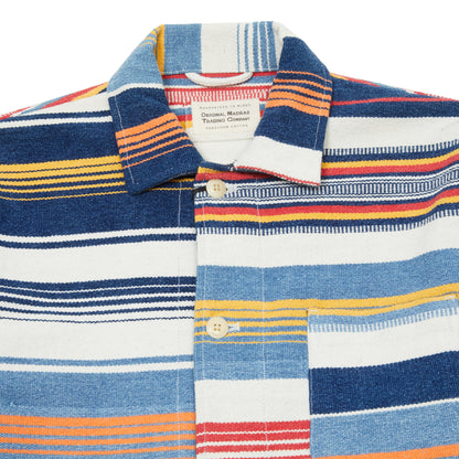 Original Madras Stout Shirt Jacket in Red/White Stripe
