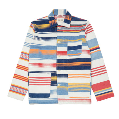 Original Madras Stout Shirt Jacket in Red/White Stripe
