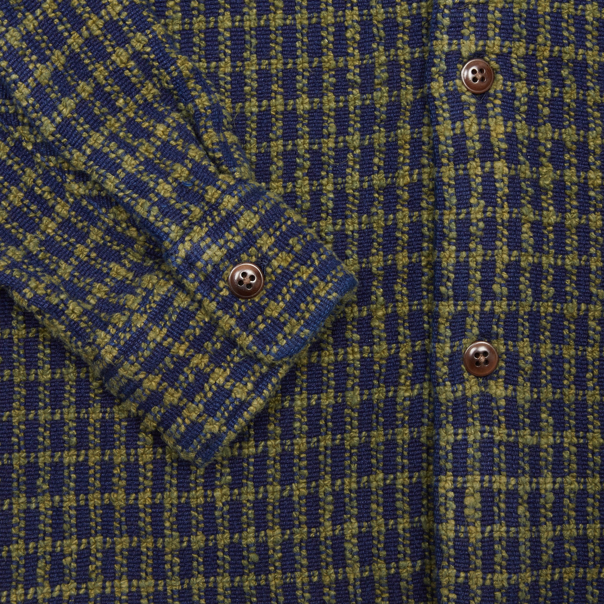 Original Madras Round Tail Overshirt in Navy/Green