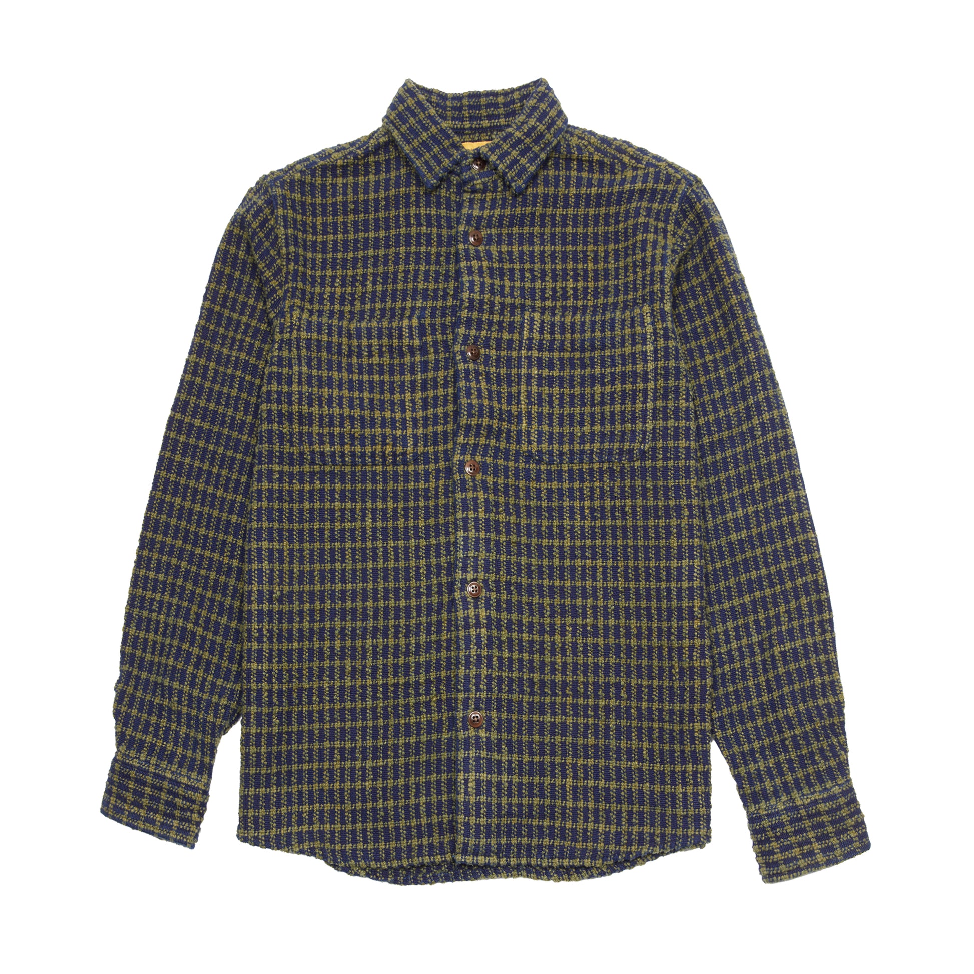 Original Madras Round Tail Overshirt in Navy/Green