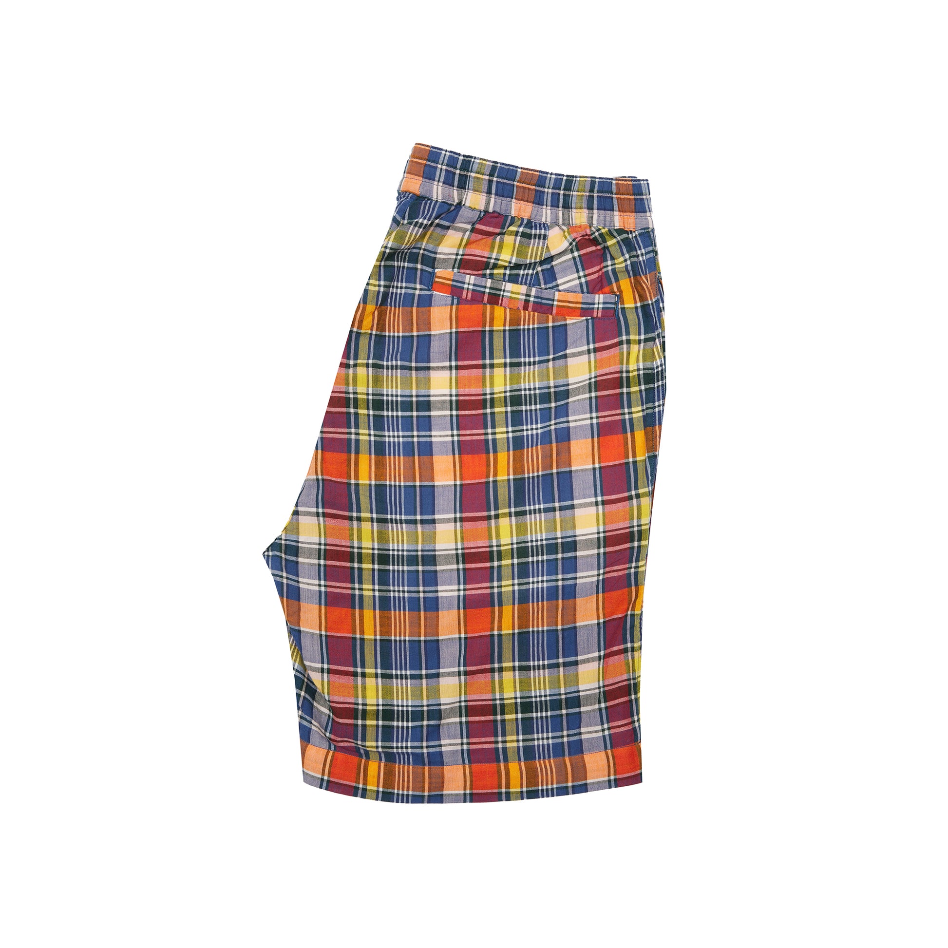 Original Madras Lax Drawstring Shorts in Navy/Yellow Check