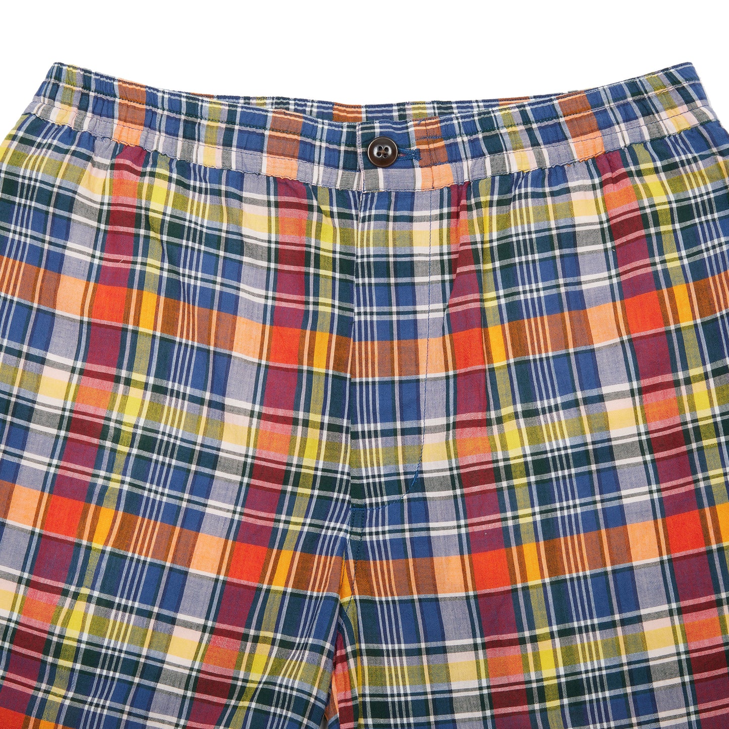 Original Madras Lax Drawstring Shorts in Navy/Yellow Check