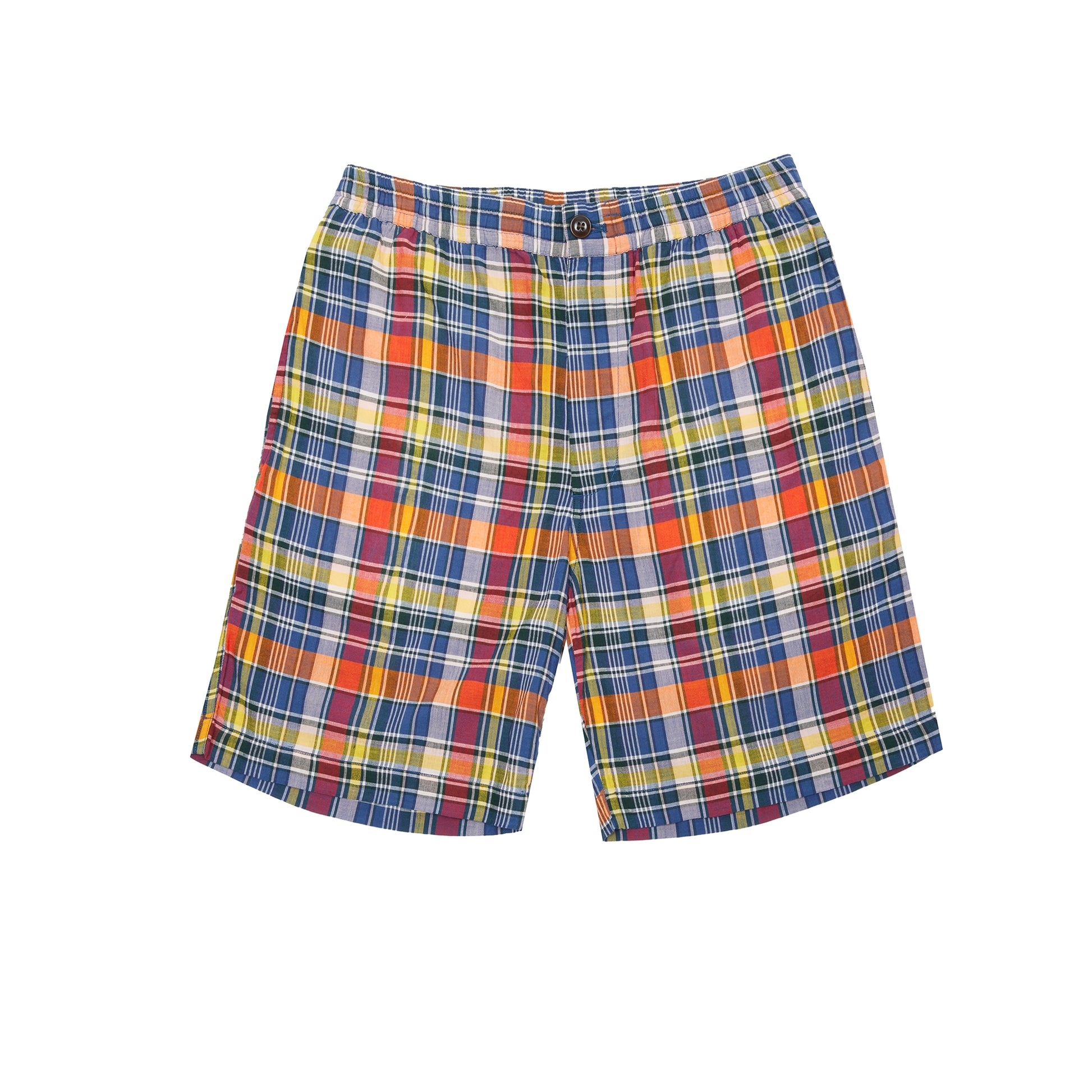 Original Madras Lax Drawstring Shorts in Navy/Yellow Check