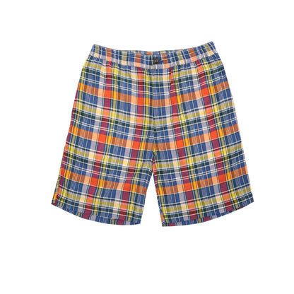 Original Madras Lax Drawstring Shorts in Navy/Yellow Check